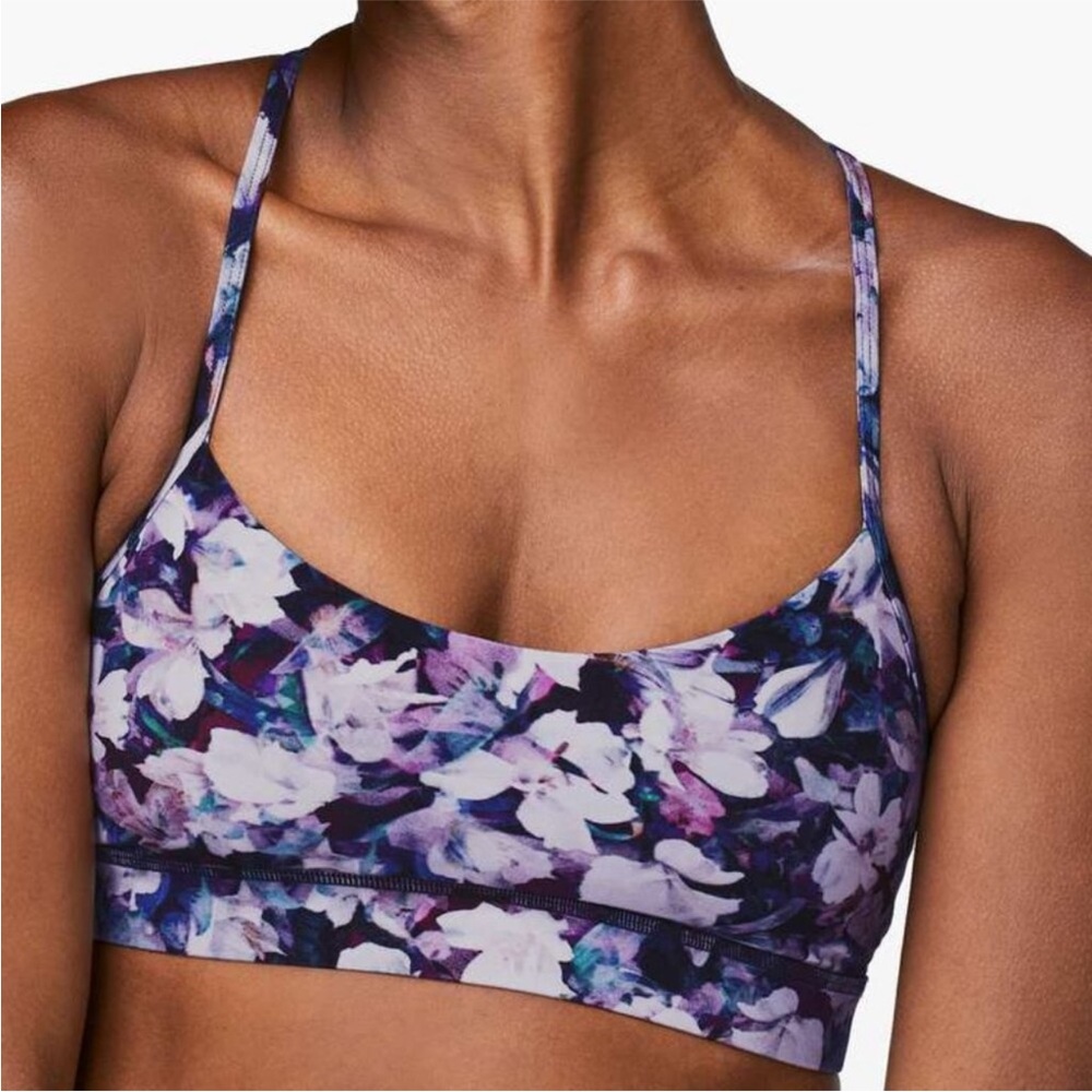 Lululemon Flow Y Sports Bra Florida Floral Purple Floral Size 6